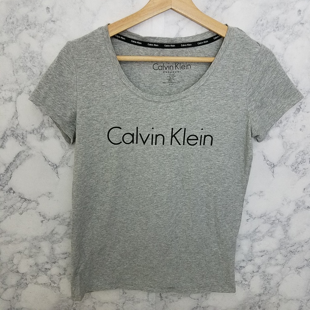 calvin klein logo  gray t shirt size S [AD16]